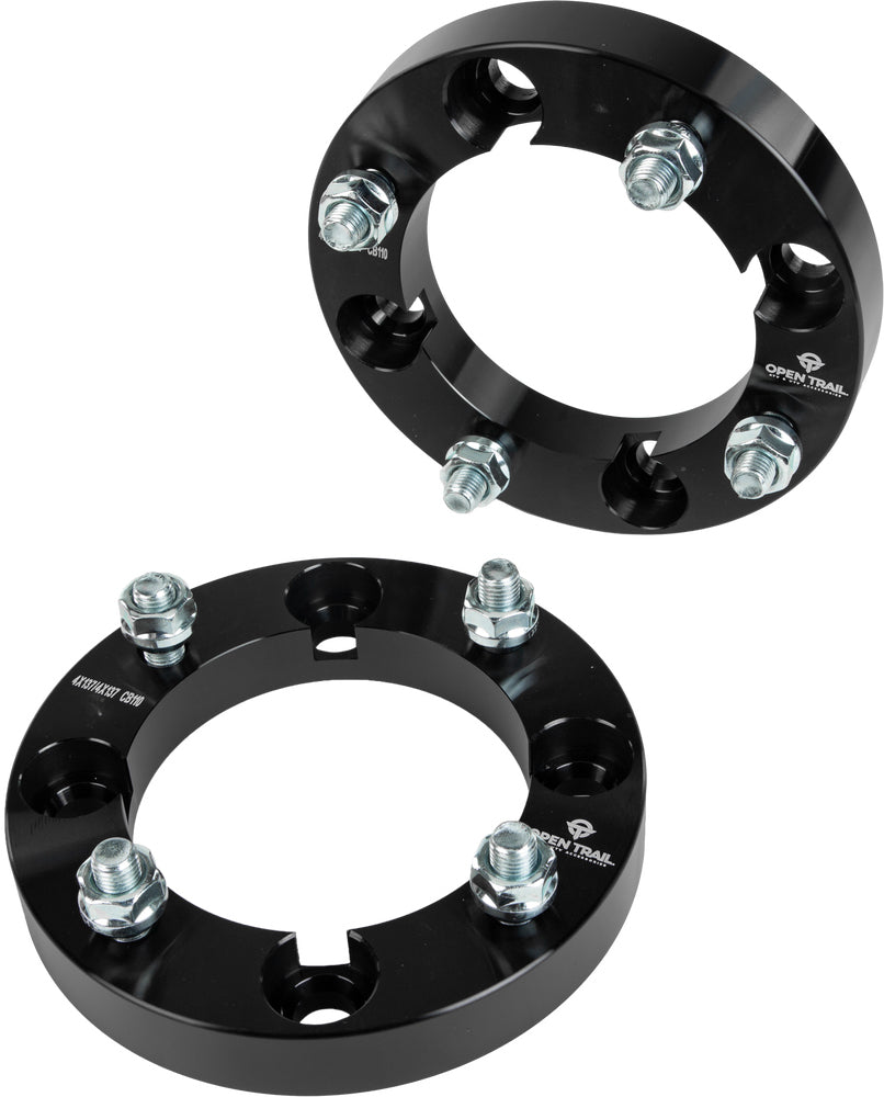 Open Trail 1-inch wheel spacer for 4/137 stud pattern, featuring 12mm x 1.5mm specifications, shown on vehicle wheel.