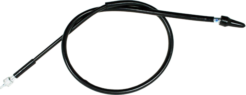Motion Pro black vinyl speedo cable 70-3123 for motorcycle, showing the flexible cable with connectors on each end.