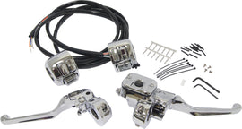 HardDrive chrome hand controls with 9/16 M/Cyl, switches, for Harley Davidson 96-06 motorcycle, part number 820-52930
