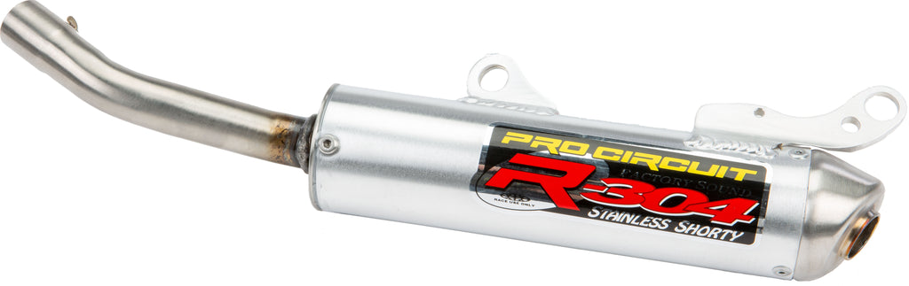 Pro Circuit P/C R-304 exhaust silencer for Honda CR250R 2000-2001, showing the black metal muffler with branding details.