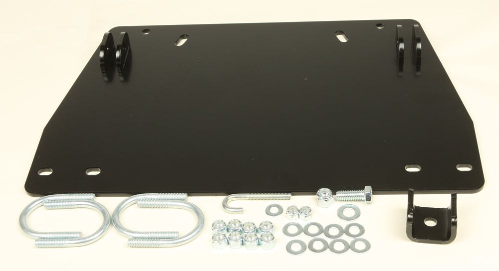 Warn Provantage Center Plow Mounting Kit bracket for snow plow, showcasing metal mount with bolts and mounting points.