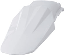 Load image into Gallery viewer, Polisport Plastics rear fender in white for motorcycles, model 64-69050, with a close-up view of the plastic construction.