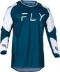 Fly Racing Evolution DST motocross jersey in navy and white, featuring lightweight, breathable fabric and bold branding details.