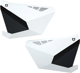 Pro Armor white doors for Polaris RZR Pro XP, durable off-road vehicle accessories with secure fit and sleek design.