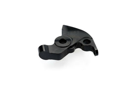 Black PUIG lever adapter brake lever for motorcycle, showing close-up of the sleek, matte black finish with mounting details.