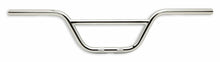 Load image into Gallery viewer, Chrome Burly Brand Scrambler Handlebars with 1-inch diameter and sleek curved design for motorcycle customization.