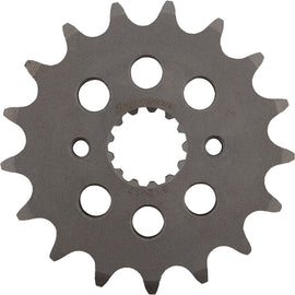 Supersprox steel front 17-tooth CS sprocket for Kawasaki 520 street motorcycle, showing black metal teeth and mounting holes.