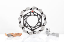 Charger l'image dans la galerie, Braking Epta Batfly Kit Al-Hub 280mm disc brakes with brake pads, designed for bicycle braking systems.