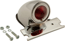 HardDrive Sparto taillight in chrome finish, illumination product showing the sleek, reflective design and mounting details.