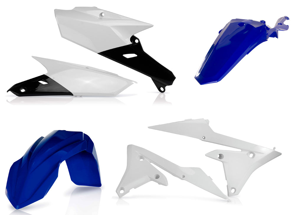 Acerbis plastic kit with various black plastic parts displayed, designed for motorcycle or ATV applications.
