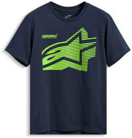 Alpine Star Fasting Ss CSF Tee in navy, short sleeve casual T-shirt with brand logo, displayed on a plain background.