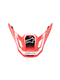 Alpine Star Sm7 Deed Visor in red, black, and white glossy finish, designed for motorcycle helmets.