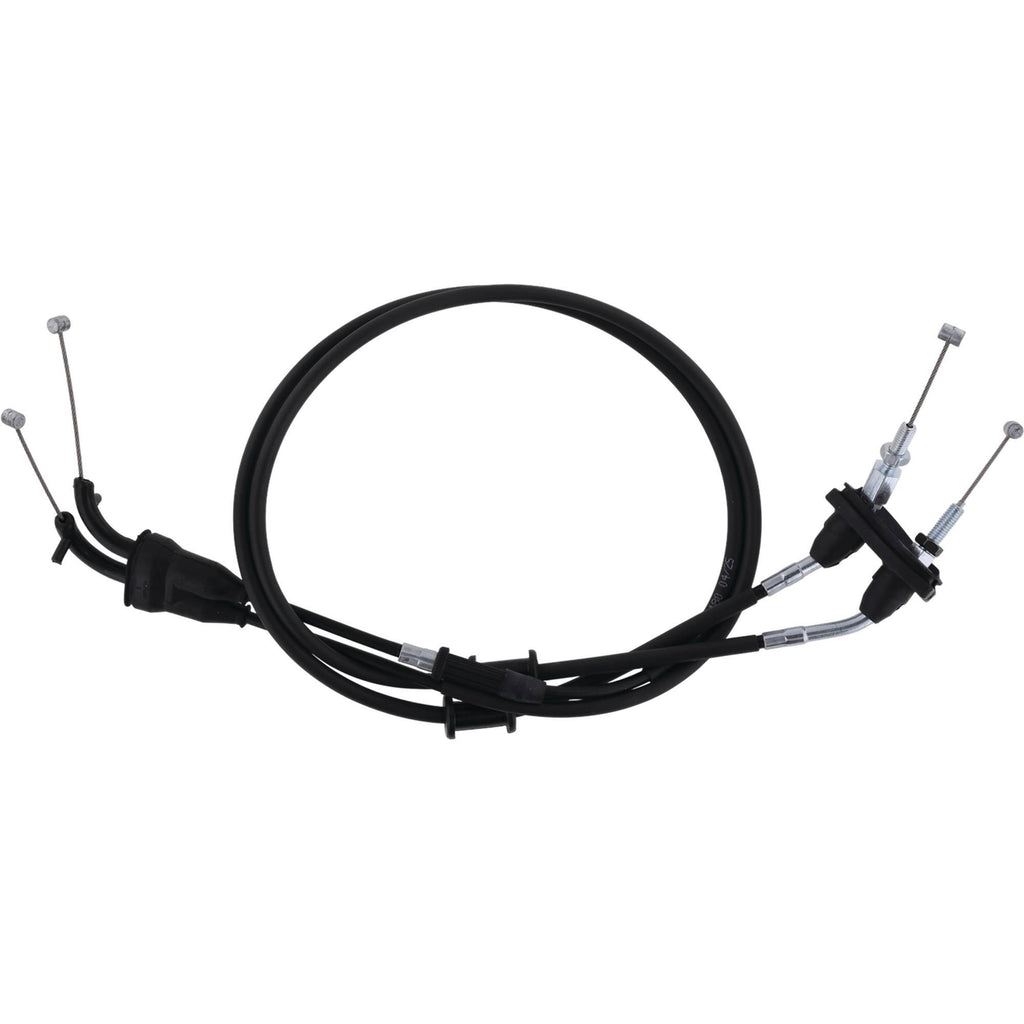 All Balls Yamaha throttle control cable for hydraulic control lines, showing the cable with connectors and protective casing.