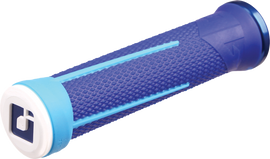 ODI Grips AG-1 MTB/BMX grips in bright blue and lite blue with blue accents, designed for mountain bike and BMX handlebars.