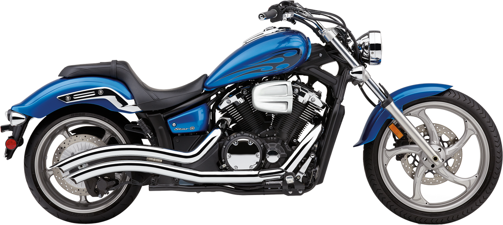 Chrome Cobra Speedster Swept F/S exhaust for Yamaha Stryker 2011-2018, showcasing the sleek motorcycle exhaust system.