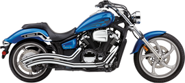 Chrome Cobra Speedster Swept F/S exhaust for Yamaha Stryker 11-18, showing the sleek, polished exhaust pipes designed for motorcycle.
