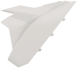Polisport Plastics white airbox covers for Beta 64-69141, motorcycle body parts with vented design and durable plastic construction.