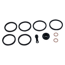 Load image into Gallery viewer, All Balls caliper rebuild kit for brake repairs, showing various seals and components on a clean workspace.