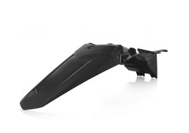 Acerbis black rear fender for motorcycle, shown in the image with a sleek, durable design perfect for off-road or street bikes.