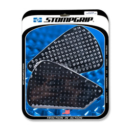 Stompgrip Tank Pad Kit Volcano Black for motorcycle body protection, featuring black textured rubber for secure grip.