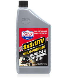 LUCAS Sxs Gear Case Oil 1 Qt bottle, a chemical product for gear lubrication, displayed with a white background.