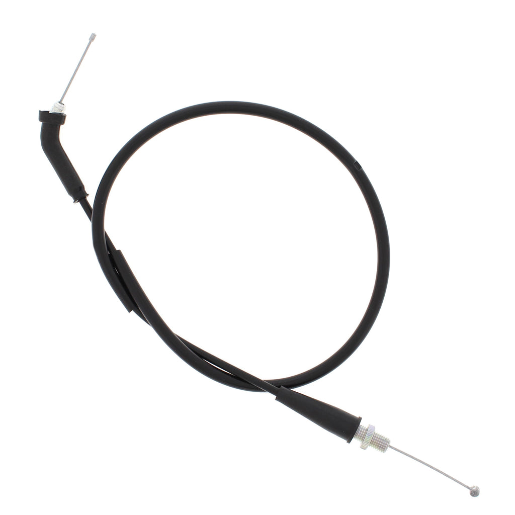 All Balls throttle cable 24-51004 for hydraulic control lines, shown with metal fittings and black outer casing.