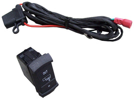 Kolpin UTV dash rocker switch for winch control, black accessory with labeled on/off positions, designed for off-road vehicles.
