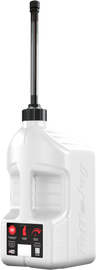 White Tuff Jug 5-gallon utility container with autostop spout, durable plastic for fuel or liquid storage.