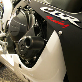 Black Shogun Industries Frame Sliders for motorcycles, body protection with durable mounting hardware.