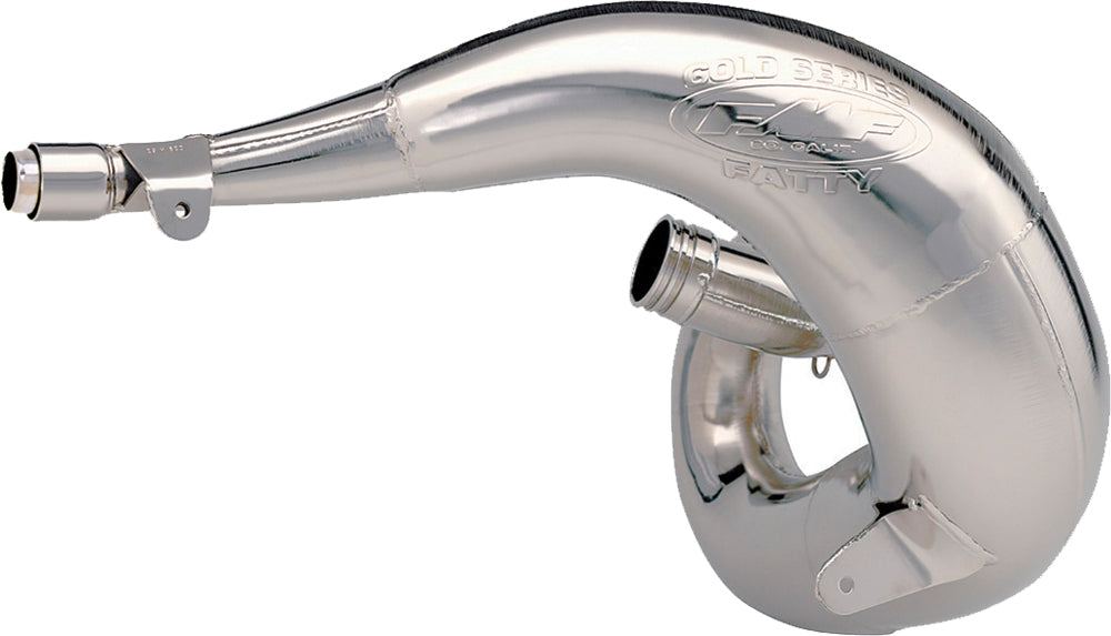 FMF Racing Fatty exhaust pipe for CR250 2000-2001, close-up of the black motorcycle exhaust with mounting details