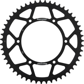 Steel rear sprocket for Yamaha YZ250, 51-tooth, black Supersprox 520 chain compatible, durable motocross bike part.