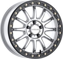 Load image into Gallery viewer, Raceline Alpha Bdlk 17x7 silver and black alloy wheel with 5-lug 4.5-inch bolt pattern and +40mm offset.