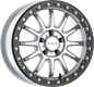 Raceline Alpha Bdlk 17x7 silver and black alloy wheel with 5-lug 4.5-inch bolt pattern and +40mm offset.