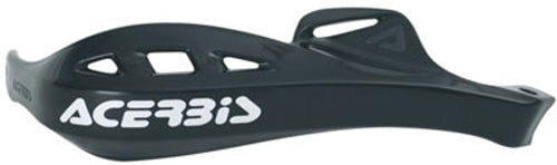Black Acerbis Rally Profile Handguards for motorcycle, showing their aerodynamic design and durable construction.