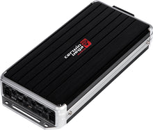 Load image into Gallery viewer, Cerwin-Vega 90x4 RMS 4-channel car amplifier with 165W at 2 ohms and 90W at 4 ohms, shown with input and output connections.