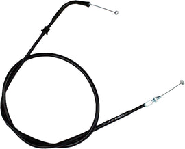 Motion Pro black vinyl throttle push cable for motorcycle, durable control line with flexible design and secure fittings.