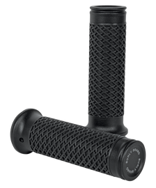 Black Burly Brand Slash Cut Grip Set for 7/8-inch handlebars, featuring durable rubber grips with a distinctive slash cut design.