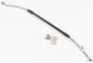 GALFER steel rear brake line for motorcycles, showing the durable metal braided hose with fittings and protective cover.