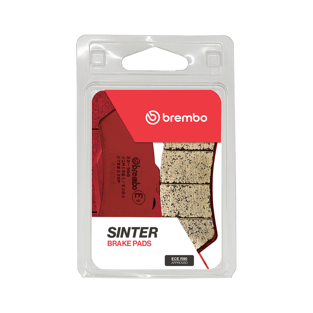 Brembo Prime Sintered Brake Pads for cars, showing the Brembo brand and the black brake pad with metal backing plate.