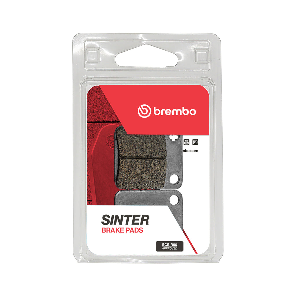 Brembo Sx brake pads sintered upgrade set with brake pad backing plates for enhanced braking performance.