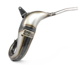Pro Circuit Works exhaust pipe 792-1003 for motocross bikes, showing the sleek metal design and mounting points.