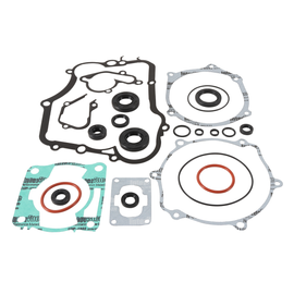Vertex Complete Gasket Set with Oil Seals for Yamaha engines, showing gaskets and seals arranged neatly.