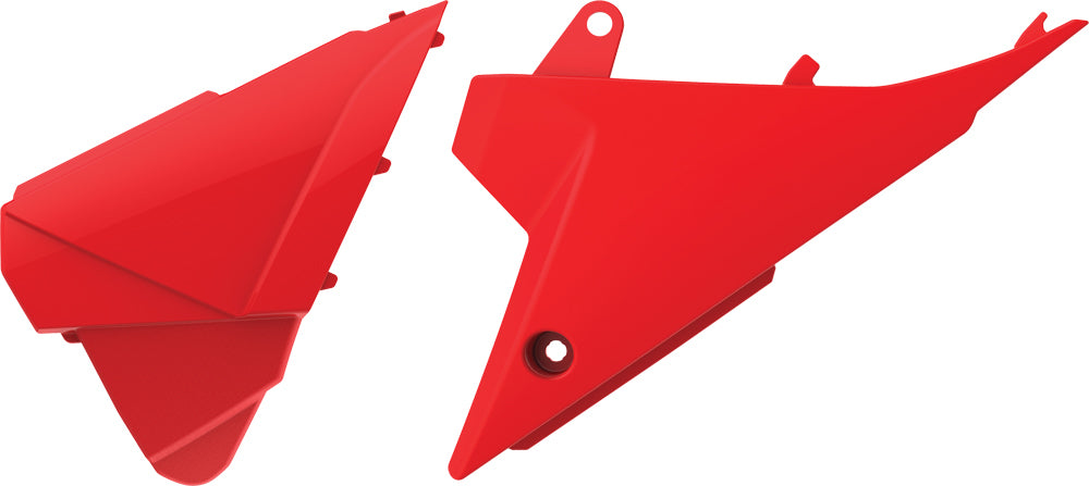 Polisport Plastics Beta Air Box Cover in red, body part for motorcycle, with vented design and brand logo visible.