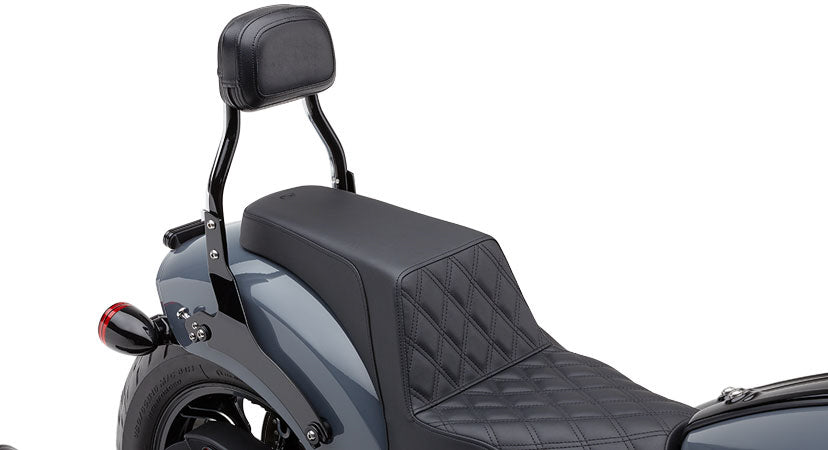 Cobra Detach Backrest Mini Black for Chief 22-25 motorcycle, body part with padded cushion and durable black cover.