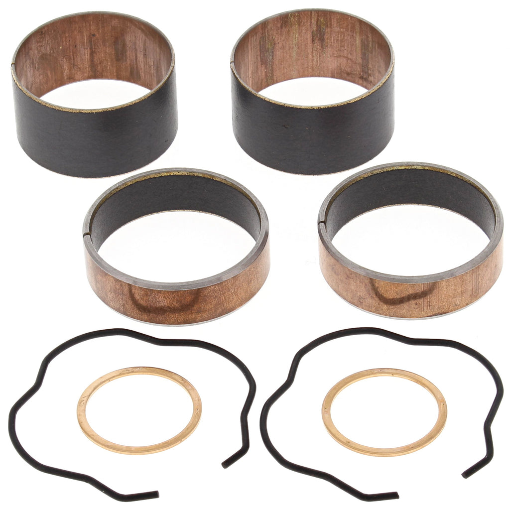All Balls suspension fork bushing kit with multiple black rubber bushings for motorcycle front suspension repair.