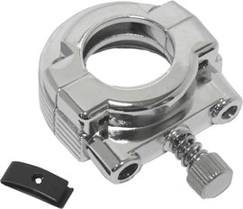 HardDrive chrome throttle clamp with single cable screw-in design, suitable for motorcycle or vehicle throttle control.