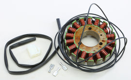 Ricks Motorsport Electric stator 27-21309 for motorcycle electrical systems, showing the coil and mounting plate.