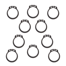 Load image into Gallery viewer, All Balls engine countershaft clips, 10-pack, shown on a workbench with tools, for motorcycle or vehicle engine maintenance.