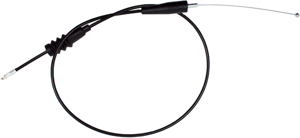 Motion Pro black vinyl throttle cable 70-3189 for motorcycle control lines, showing a close-up of the cable's flexible black vinyl exterior.