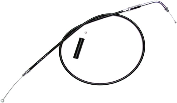 Motion Pro Black Vinyl Throttle Cable 70-6195 for motorcycles, showing the cable with black vinyl coating and metal fittings.